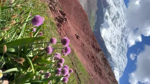 View of Lenin Peak, one of the highest peaks of Central Asia.  Stock Footage 254784974