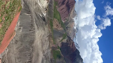View of Lenin Peak, one of the highest peaks of Central Asia.  Stock Footage 256627952