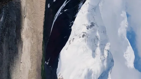 View of Lenin Peak, one of the highest peaks of Central Asia.  Stock Footage 257076268