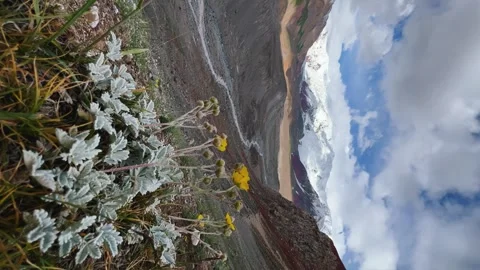View of Lenin Peak, one of the highest peaks of Central Asia.  Stock Footage 261386682