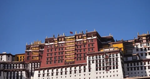 A view of Lhasa in Tibet, China Stock Footage 92341269