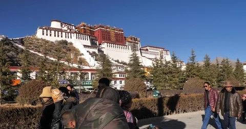 A view of Lhasa in Tibet, China Stock Footage 92341282