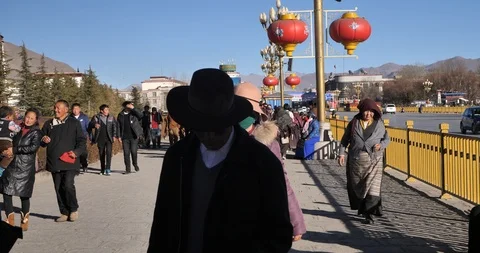 A view of Lhasa in Tibet, China Stock Footage 92341336