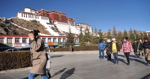 A view of Lhasa in Tibet, China Stock Footage 92341351