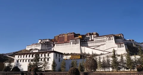 A view of Lhasa in Tibet, China Stock Footage 92341378