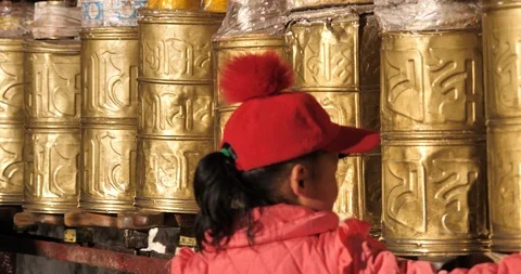 A view of Lhasa in Tibet, China Stock Footage 92341468