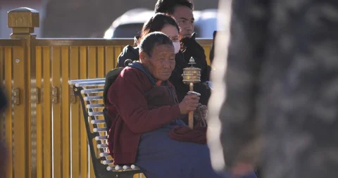 A view of Lhasa in Tibet, China Stock Footage 92341475