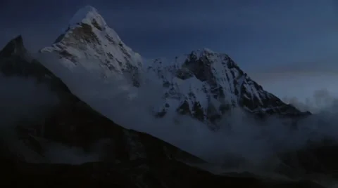 View of Lhotse mountain, Nepal Stock Footage 62388730