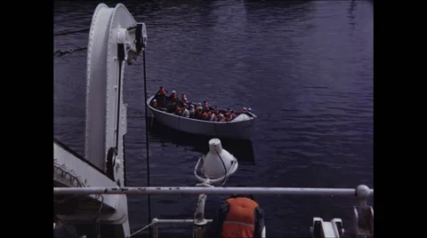 View of Life Boat From Ship Stock Footage 47645795