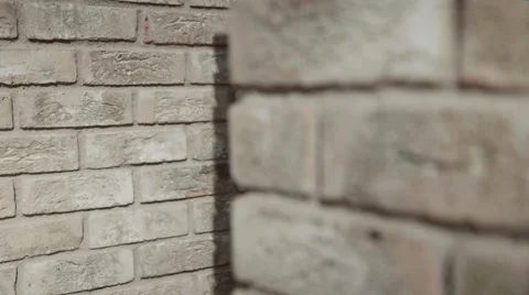 The view of light gray brick wall Stock Footage 58264115
