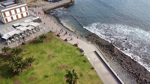 View of the Light house in the beach Stock Footage 124496439