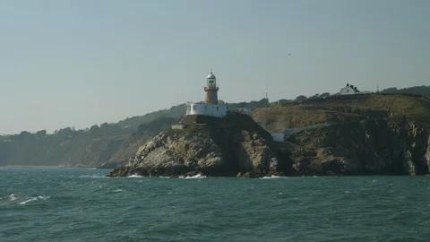 View Lighthouse From A Boat Stock Footage 119988821