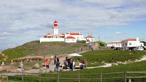 View of lighthouse in Cabo da Roca Stock Footage 307210030