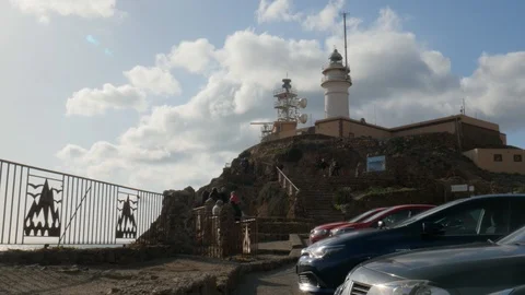 View of the lighthouse of "Cabo de Gata" which is a famous cape south of Spain Stock Footage 121624669