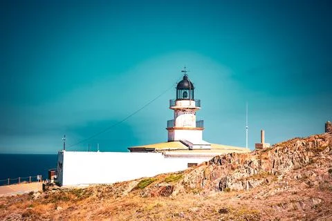 View of lighthouse of Cap de Creus in the northeast of Spain Stock Photos