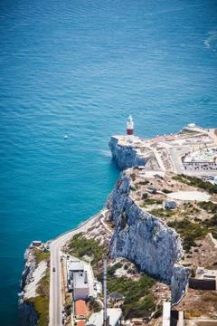 View of the lighthouse on the Europe Point Stock Photos