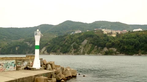 View of the lighthouse in the fall Stock Footage 42455167