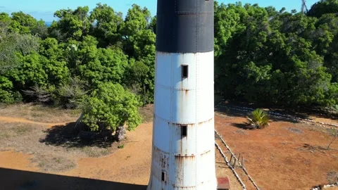 View from the lighthouse on the sand dune and the small Nosy Iranja. Madagascar Stock Footage 323791717