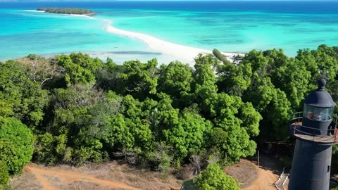 View from the lighthouse on the small Nosy Iranja. Madagascar Stock Footage 323791955