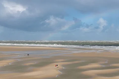 View from Lighthouse Texel to the coast line Stock Photos