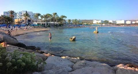 View of Limanaki Public Beach Stock Footage 128213934