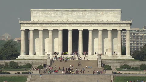 View of the Lincoln Memorial in DC Stock Footage 130943985