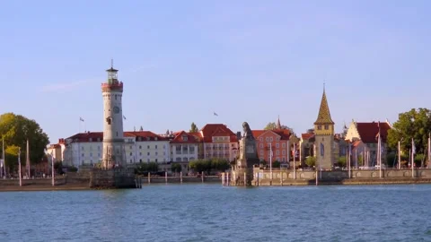 View of Lindau on Lake Constance Stock Footage 319998280