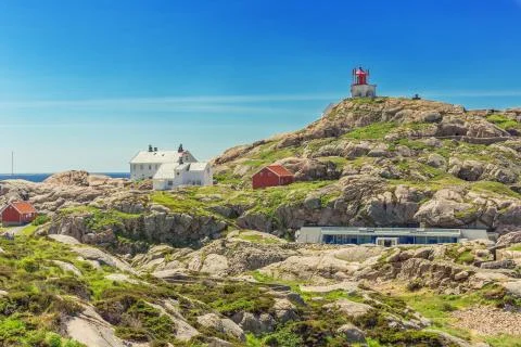 View of the Lindesnes lighthouse Stock Photos