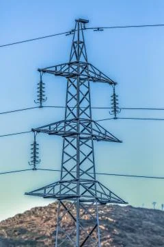 View of lines with sunset as background Stock Photos