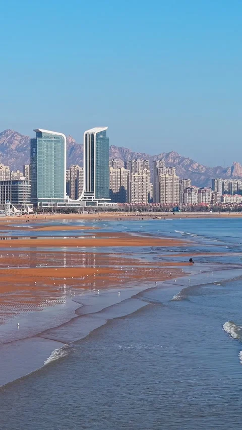 View of Lingshan bay in Qingdao Stock-Footage 324860503