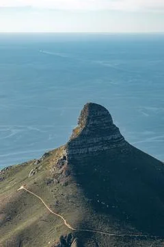 View Lion's Head mountain from Table Mountain Stock Photos