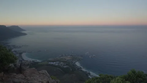 View from Lions Head at the Ocean in Cape Town at Dawn | Rec. 709 Stock Footage 308465659