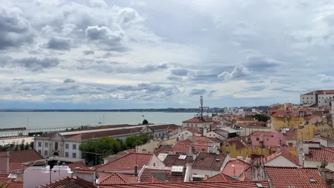 View of lisbon and old town, portugal Stock Footage 249486885