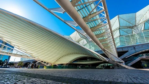 View on Lisbon Oriente Train Station Stock Footage 90819571