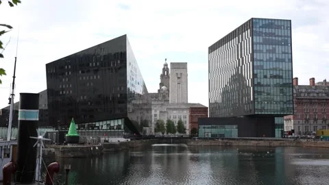 A view of Liverpool's modern buildings on Mann Island 29th July 2024 Stock-Footage 294311053