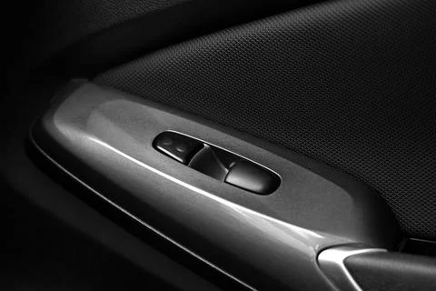 View of lock controls in modern car, closeup Stock Photos