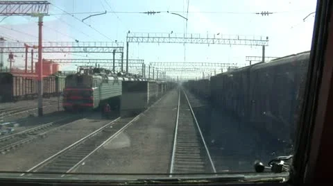 View from the locomotive Stock Footage 10840530