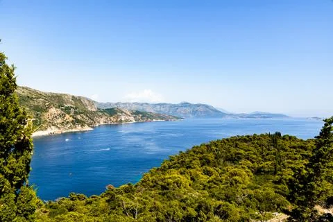 The view of Lokrum from a high hill Stock Photos