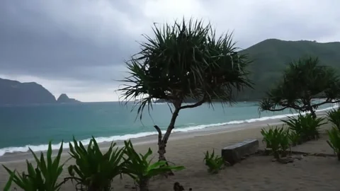 A view of Lombok Beach Stock Footage 321795183