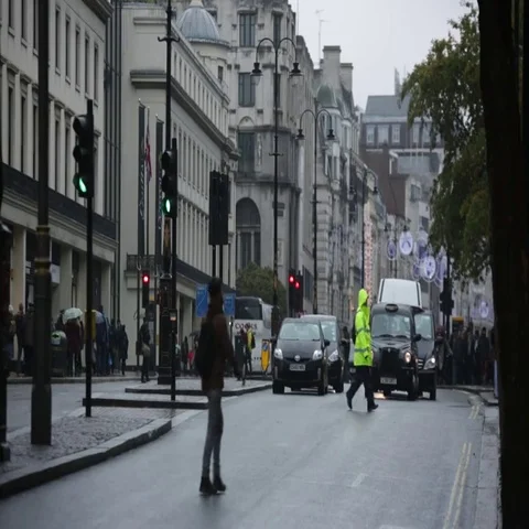 View of London in the rain Stock Footage 69513872