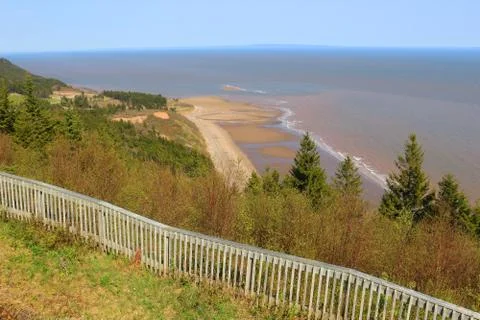 View of Long Beach on Fundy trail Stock Photos