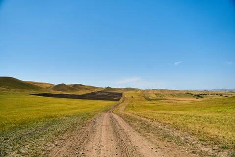 View of the Long Mountains Ridge. The beginning of the Ural mountains. Orenburg Stock Photos