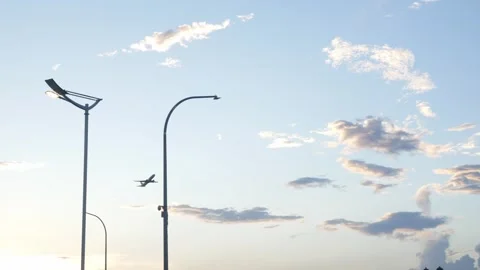View look up into the clear blue sky with commercial airplane aeroplane whi.. Stock Footage 248962928