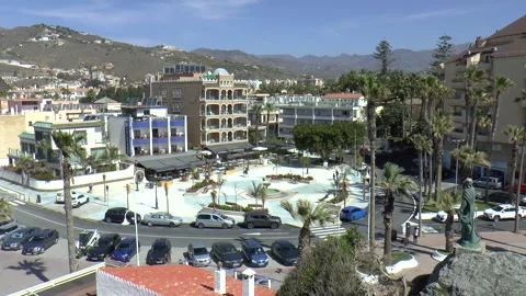 View Looking back at Almunecar from top of Crags Stock Footage 238530276