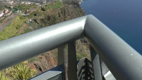 View Looking Down from the Edge of the Viewing Platform at Cabo Girao Stock Footage 127279387