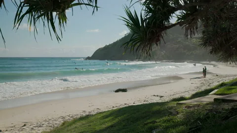 View looking east of wategos beach at byron bay Stock Footage 166350082