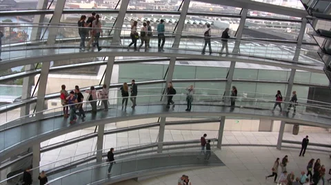 View looking out of the Reichstag dome. Audio included. Stock-Footage 44373190