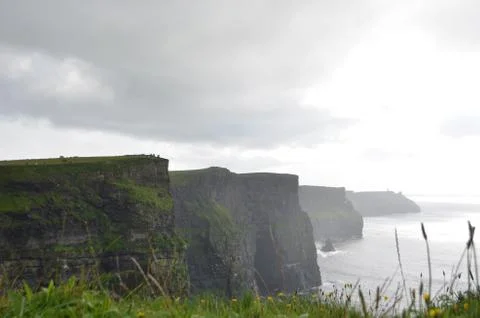 View Looking South over The Cliffs of Moher in County Clare, Ireland Stock Photos
