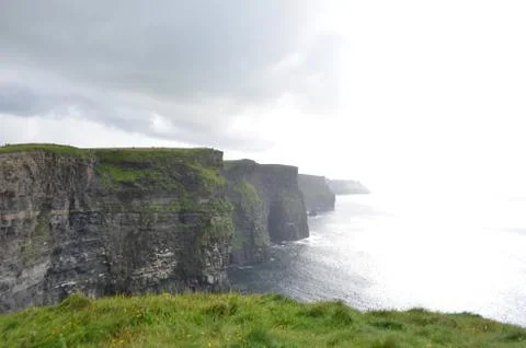 View Looking South over The Cliffs of Moher in County Clare, Ireland Stock Photos
