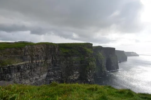 View Looking South over The Cliffs of Moher in County Clare, Ireland Stock Photos